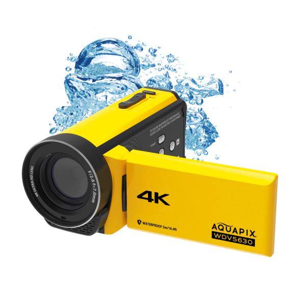 Aquapix Wdv5630 Videocamera Palmare 13 Mp 4k Ultra Hd Giallo
