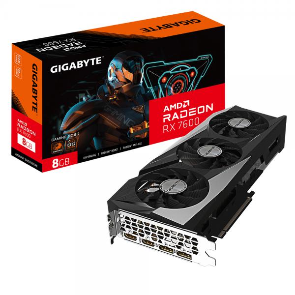 Gigabyte GAMING Radeon RX 7600 OC 8G AMD 8 GB GDDR6 (GIGABYTE Radeon RX 7600 Gaming OC 8G Graphics Card)