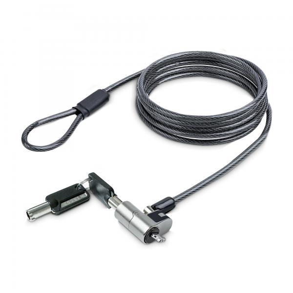 StarTech.com NANOK-LAPTOP-LOCK cavo di sicurezza Nero, Argento 2 m (LAPTOP CABLE LOCK NANO SLOT - STEEL SECURITY CABLE KEYED LOCK)