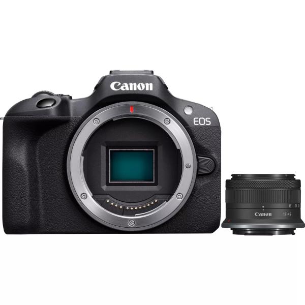 Canon Eos R100 + RF-S 18-45mm F4.5-6.3 Is Stm Kit Milc 24,1 Mp Cmos 6000 X 4000 Pixel Nero