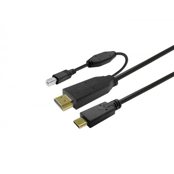 Vivolink PROUSBCHDMIUSBB7.5 cavo USB 7,5 m USB 3.2 Gen 1 [3.1 Gen 1] USB C Nero (Touchscreen Cable 7.5m Black - Warranty: 144M)
