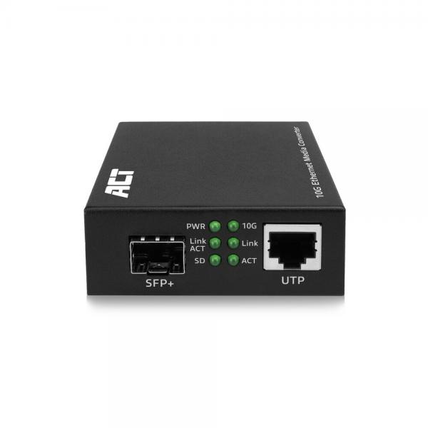 ACT AC4455 convertitore multimediale di rete 10000 Mbit/s Modalità multipla, Modalità singola Nero