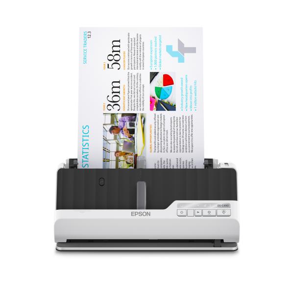 EPSON DS-C490 SCANNER SHEETFEEDER A4 600x600 DPI READYSCAN LED 40 PPM ADF 20 PAGINE USB BIANCO NERO