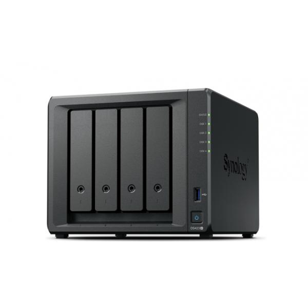 Synology DiskStation DS423+ NAS Desktop Collegamento ethernet LAN Nero J4125 (Synology DS423+ 32TB [Synology HAT3300] 4 bay - an all-in-one data management and sharing platform - Intel Celeron J4125; 2 GB non-ECC DDR4; 2 x 1GbE RJ-45 LAN ports and 2 x USB 3.2 ports; 2 x M.2 2280 NVMe slots [3Years warranty])