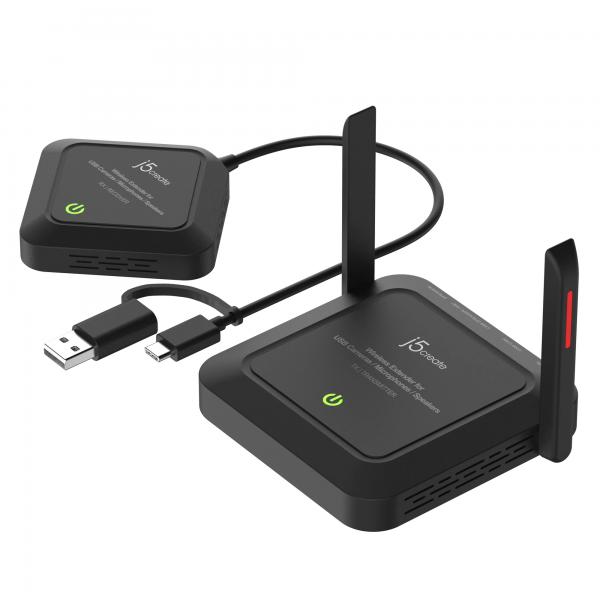 j5create JVW120-N Estensore wireless per webcam/microfoni/altoparlanti USBâ„¢ (WIRELESS EXTENDER FOR USB - CAMERAS / MICROPHONES / SPEAKERS)