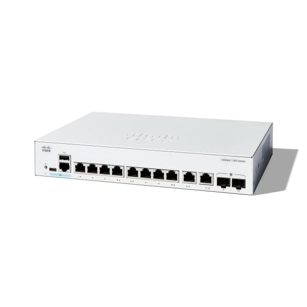 Cisco Catalyst 1300-8T-E-2G - Switch - L3 - gestito - 8 x 10/100/1000Base-T + 2 x combo Gigabit SFP/RJ-45 - montabile su rack