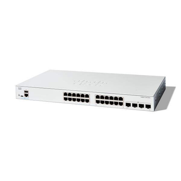 Cisco Catalyst 1300-24T-4G - Switch - L3 - gestito - 24 x 10/100/1000Base-T + 4 x Gigabit SFP - montabile su rack