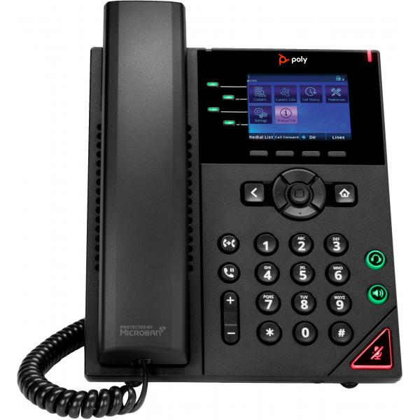 POLY Telefono IP OBi VVX 250 a 4 linee abilitato per PoE (Vvx250 Desktop Phone Obi Includes PSU) - Versione UK