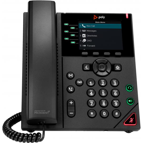 POLY Telefono IP VVX 350 a 6 linee abilitato per PoE (VVX 350 6-LINE BIZ-IP-PHONE - DUAL 10/100/1000 ETHERNET-NO PSU)