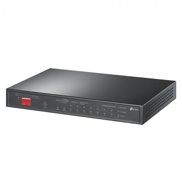 TP-Link TL-SG1210PP switch di rete Non gestito Gigabit Ethernet [10/100/1000] Supporto Power over Ethernet [PoE] Nero (TP-Link TL-SG1210PP V1 - Switch - unmanaged - 2 x 10/100/1000 [PoE++] + 6 x 10/100/1000 [PoE+] + 1 x combinazione Gigabit SFP/RJ-45 [uplink] + 1 x 10/100/1000 [uplink] - desktop - PoE++ [123 W])