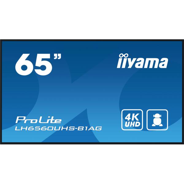 iiyama PROLITE Pannello A digitale 165,1 cm (65") LED Wi-Fi 500 cd/m² 4K Ultra HD Nero Processore integrato Android 11 24/7