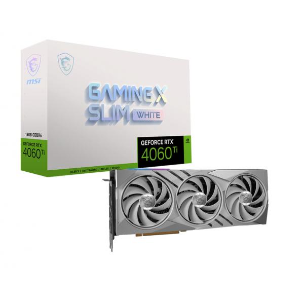 MSI GAMING GeForce RTX 4060 Ti X SLIM WHITE 16G NVIDIA 16 GB GDDR6 (GPU NV 4060Ti Gaming X Slim White 16GFan)