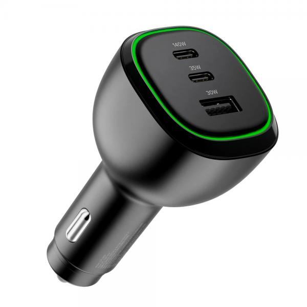 ALOGIC CRCA165C1 Caricabatterie per dispositivi mobili Universale Nero Accendisigari Auto (165W CAR CHARGER USB-C USB-A - PORTS FAST CHARGING 1M CABLE)