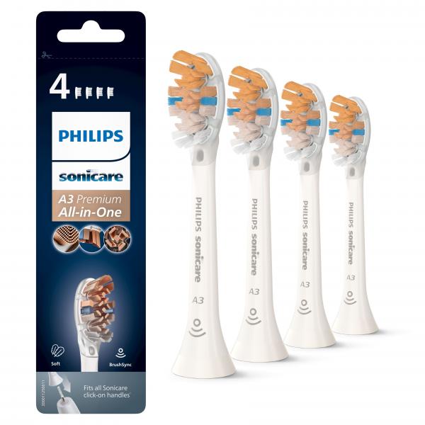 4078990 Philips Philips A3 Premium All-in-One HX9094/10 4x Testine bianche per s
