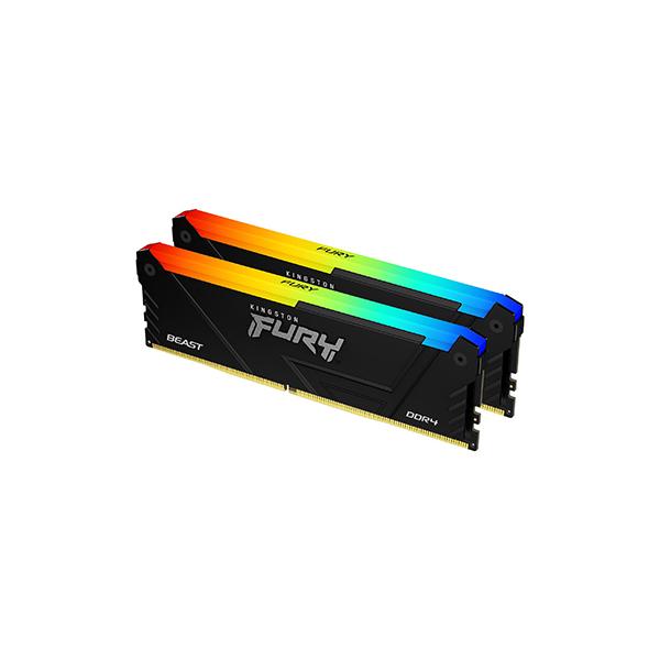 KINGSTON FURY BEAST RGB KIT MEMORIA RAM 2x32GB TOT 64GB 3.600MHz TIPOLOGIA DIMM TECNOLOGIA DDR4 CAS 18 BLACK