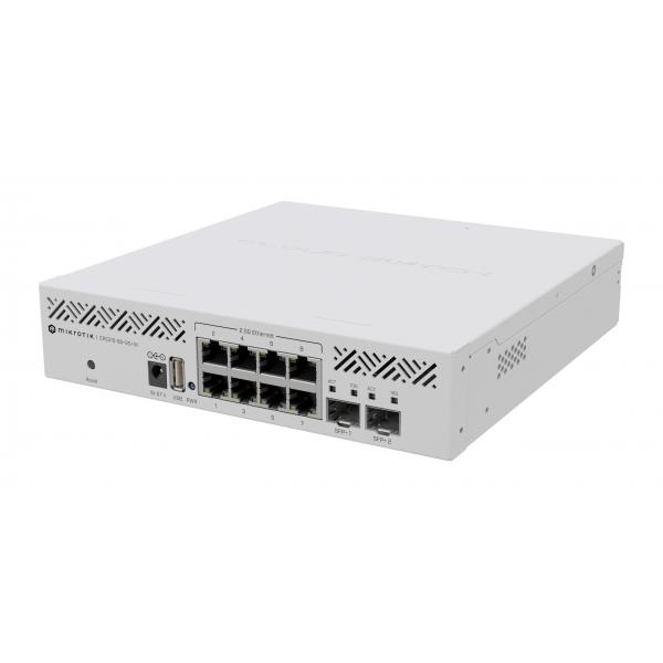 Mikrotik CRS310-8G+2S+IN: L3 Smart Switch Gestito 2.5G Ethernet [100/1000/2500] Supporto Power over Ethernet [PoE] 1U Bianco (MikroTik CRS310 8 x Port 2.5G Cloud Router Switch - CRS310-8G+2S+IN)