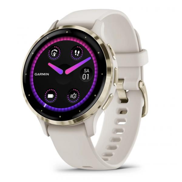 Garmin Venu 3S 3,05 cm [1.2] AMOLED 41 mm Digitale 390 x 390 Pixel Touch screen Oro, Avorio Wi-Fi GPS [satellitare] (Garmin Venu 3S - elfenben - smart ur m)