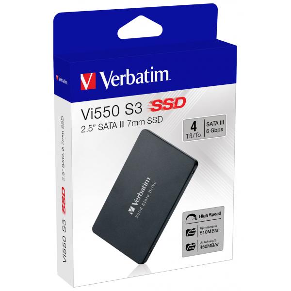 Verbatim Vi550 S3 2.5 4 TB Serial ATA III 3D NAND (4TB Verbatim VI550 S.3 2.5 inch SATA III SSD)