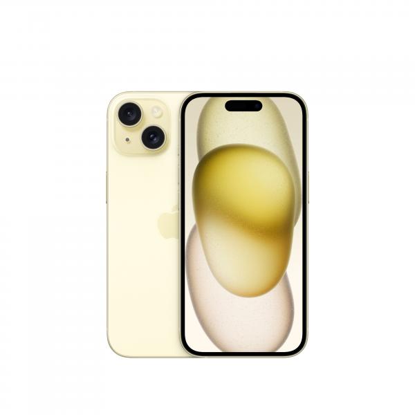 Apple iPhone 15 128GB Giallo (Apple iPhone 15 - 5G smartphone - dual SIM /Memoria Interna 128 GB - display OLED - 6.1 - 2556 x 1179 pixel - 2x fotocamere posteriori 48 MP, 12 MP - front camera 12 MP - giallo)