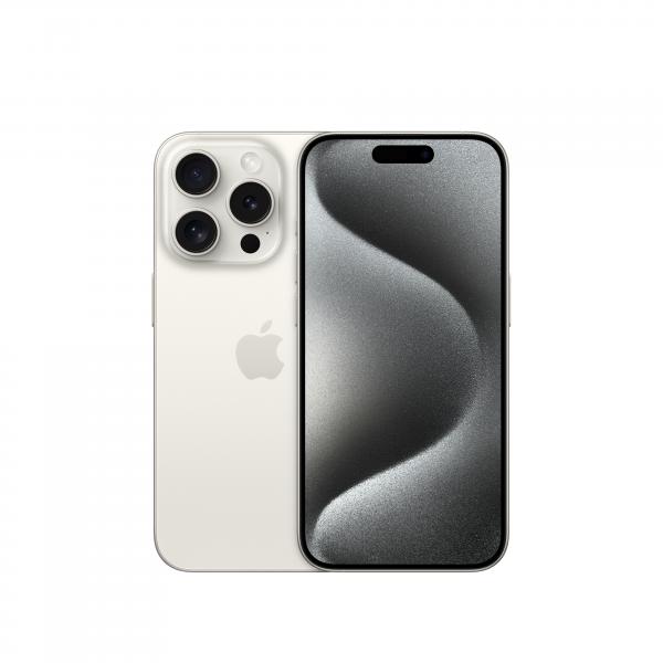 Apple iPhone 15 Pro 512GB Titanio Bianco (Apple iPhone 15 Pro - 5G smartphone - dual SIM /Memoria Interna 512 GB - display OLED - 6.1 - 2556 x 1179 pixel [120 Hz] - 3 x fotocamere posteriori 48 MP, 12 MP, 12 MP - front camera 12 MP - white titanium)