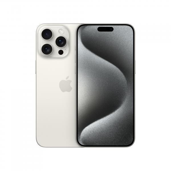 Apple iPhone 15 Pro Max 256GB Titanio Bianco (Apple iPhone 15 Pro Max - 5G smartphone - dual SIM /Memoria Interna 256 GB - display OLED - 6.7 - 2796 x 1290 pixels [120 Hz] - 3 x fotocamere posteriori 48 MP, 12 MP, 12 MP - front camera 12 MP - bianco titanio)