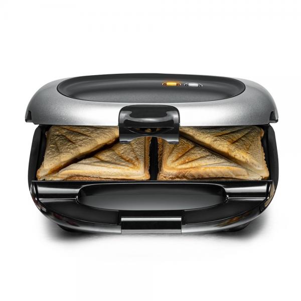 Rommelsbacher ST 1000 tostiera 1000 W Nero, Argento (Rommelsbacher ST 1000 sandwichtoaster)