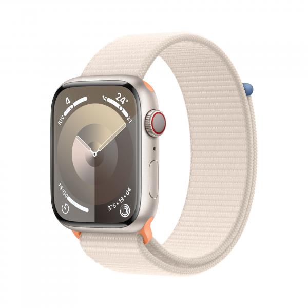 Apple Watch Series 9 OLED 45 mm Digitale 396 x 484 Pixel Touch screen 4G Beige Wi-Fi GPS (satellitare)