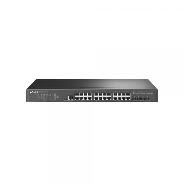 TP-Link JetStream TL-SG3428X-UPS switch di rete Gestito L2+/L3 Gigabit Ethernet (10/100/1000) 1U Nero