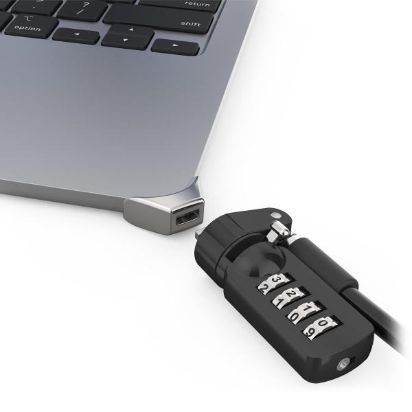 Compulocks MBALDG05CL cavo di sicurezza Argento (LEDGE LOCK ADAPTER MACBOOK AIR - 15IN M2-M4+COMB. CBL LOCK SILVER)