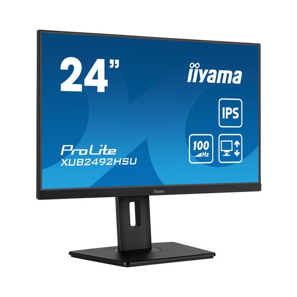 iiyama XUB2492HSU-B6 Monitor PC 60,5 cm [23.8] 1920 x 1080 Pixel Full HD LED Nero (XUB2492HSU-B6 23.8 IPS LCD FHD - 0.4MS 250 CD/M HDMI/DP/USB)