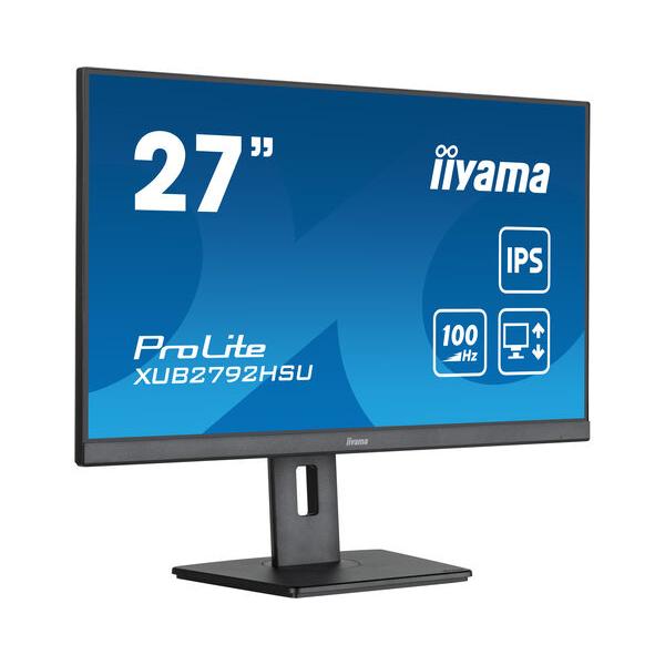 Monitor iiyama ProLite XUB2792HSU-B6 LED 27" 1920x1080 Full HD (1080p) @ 100 Hz IPS - 250 cd/m² 1300:1 0.4 ms HDMI DisplayPort altoparlanti nero opaco