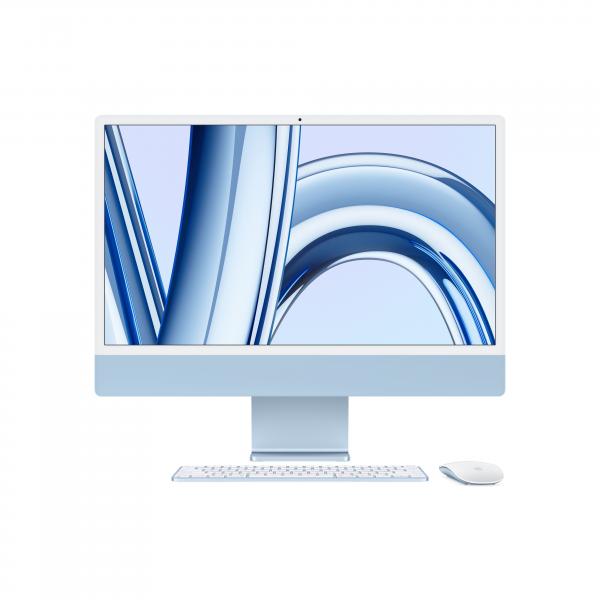 iMac 24" con Retina 4.5K display: Apple M3 chip con 8-core CPU e 10-core GPU, RAM 8GB, 256GB SSD - Blu