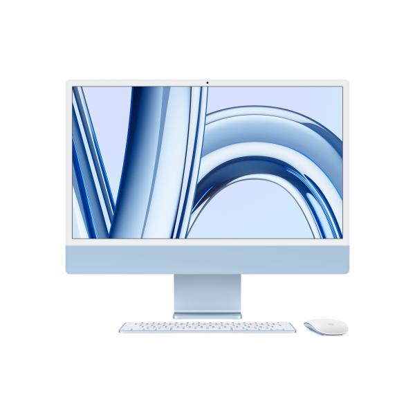 Apple iMac Apple M M3 59,7 cm (23.5") 4480 x 2520 Pixel 8 GB 256 GB SSD PC All-in-one macOS Sonoma Wi-Fi 6E (802.11ax) Blu