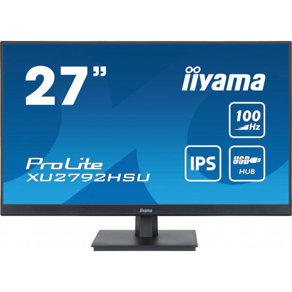 iiyama ProLite Monitor PC 68,6 cm [27] 1920 x 1080 Pixel Full HD LED Nero (27 PROLITE XU2792HSU-B6 - 27 Black IPS LED Monitor HDMI and USB)