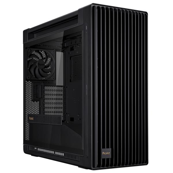 ASUS ProArt PA602 Midi Tower Nero (Asus ProArt PA602 Gaming Case w/ Glass Side, E-ATX, Front Grill, 2x 20cm Fans, IR Dust Indicator, USB-C 20Gps, Black)