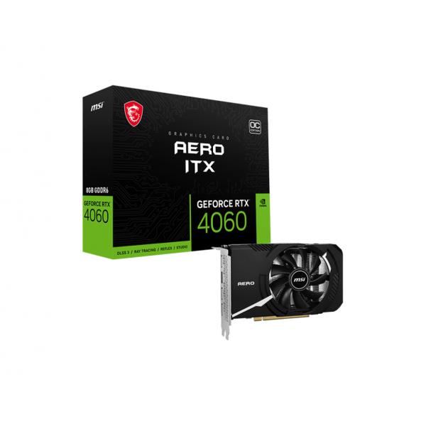 MSI AERO GeForce RTX 4060 ITX 8G OC NVIDIA 8 GB GDDR6 (MSI VGA 8GB RTX4060 AERO ITX 8G OC 3xDP/HDMI GeForce RTX 4060 AERO ITX 8G OC)