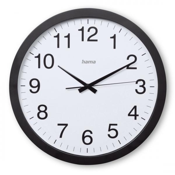 Hama Aruba Orologio al quarzo Cerchio Nero, Bianco (HAMA Wall Clock Aruba Diameter 40 cm)