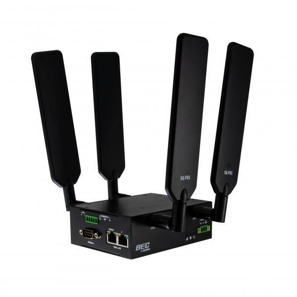 BECbyBillion 5G NR Industrial Router with router cablato Gigabit Ethernet Nero
