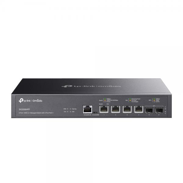 TP-Link Omada SX3206HPP switch di rete Gestito L2+ 10G Ethernet [100/1000/10000] Supporto Power over Ethernet [PoE] Nero (TP-LINK Switch SX3206HPP 4x10G RJ45 PoE++/2xSFP+ Managed)