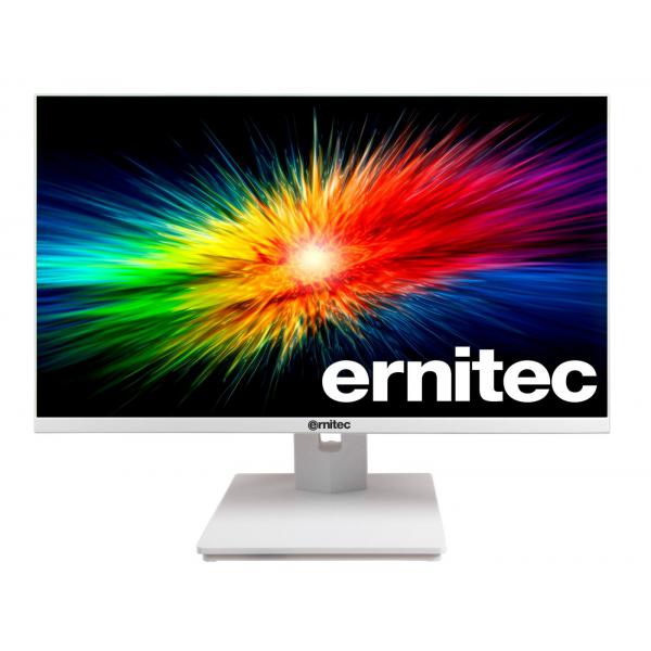 Ernitec 0070-24127-F-W Monitor PC 68,6 cm [27] 1920 x 1080 Pixel Full HD LED Bianco (27'' Surveillance monitor - frameless for 24/7 Use - - WHITE, 1080P Resolution 1 x HDMI 2.0, 1 x VGA , 2 x Speakers - Warranty: 60M)