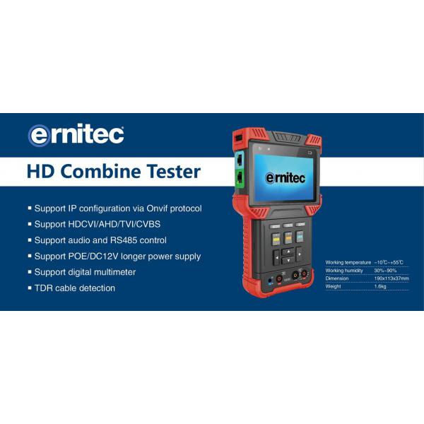 Ernitec 0070-24104-TESTER tester per cavo di rete Nero, Arancione (4 Touch Screen Test Monitor, - Wi-Fi, Supports - HDCVI/AHD/TVI/CVBS, DC12V, 2A Power Output - Warranty: 60M)