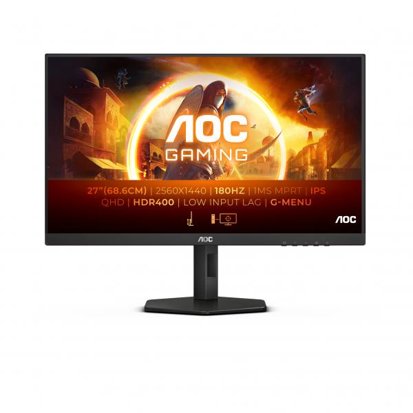 AOC Q27G4X LED display 68,6 cm [27] 2560 x 1440 Pixel Quad HD LCD Nero, Rosso (27 IPS QHD 180Hz 1ms HDMI DP HA)