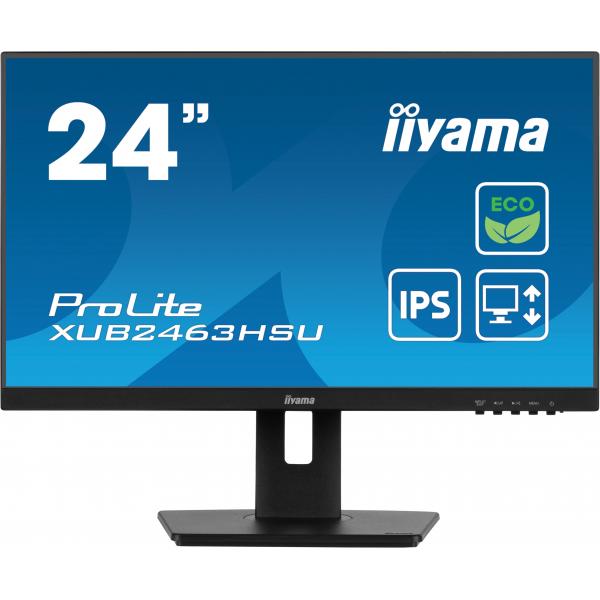iiyama ProLite XUB2463HSU-B1 Monitor PC 61 cm [24] 1920 x 1080 Pixel Full HD LED Nero (XUB2463HSU-B1 24IN LCD 1920X108 - DP/HDMI/USB)