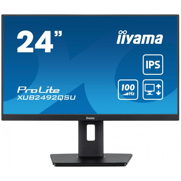 iiyama ProLite XUB2492QSU-B1 Monitor PC 60,5 cm [23.8] 2560 x 1440 Pixel Wide Quad HD LED Nero (iiyama XUB2492QSU-B1 24 IPS LCD)