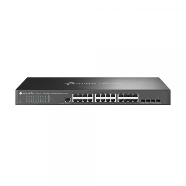 TP-Link Omada SG3428 switch di rete Gestito L2/L3 Gigabit Ethernet [10/100/1000] 1U Nero (JetStream 24-Port Gigabit L2 Managed Switch With 4 SFP Slots)