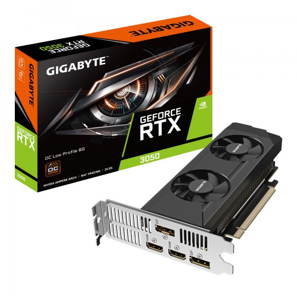 Gigabyte GeForce RTX 3050 OC Low Profile 6G NVIDIA 6 GB GDDR6 (Gigabyte Nvidia GeForce RTX 3050 OC 6GB Low Profile Dual Fan Graphics Card)
