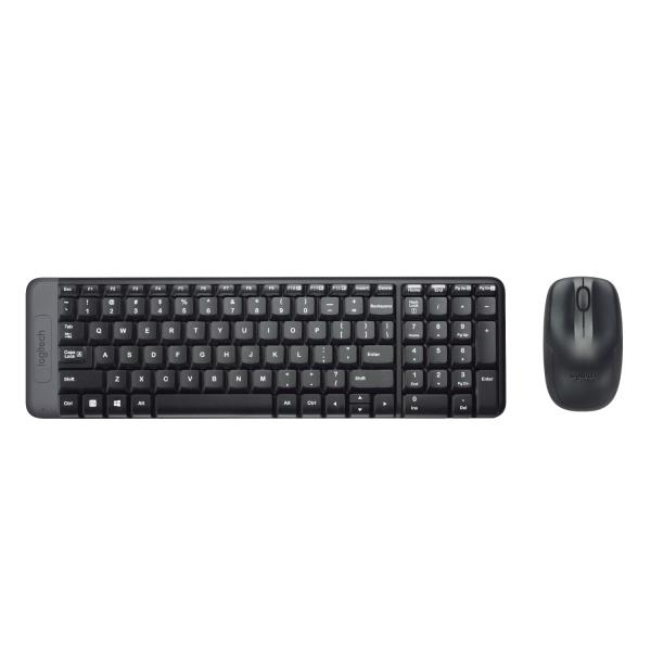 Tastiera + Mouse LOGITECH RETAIL - MK220, Wireless, Nera