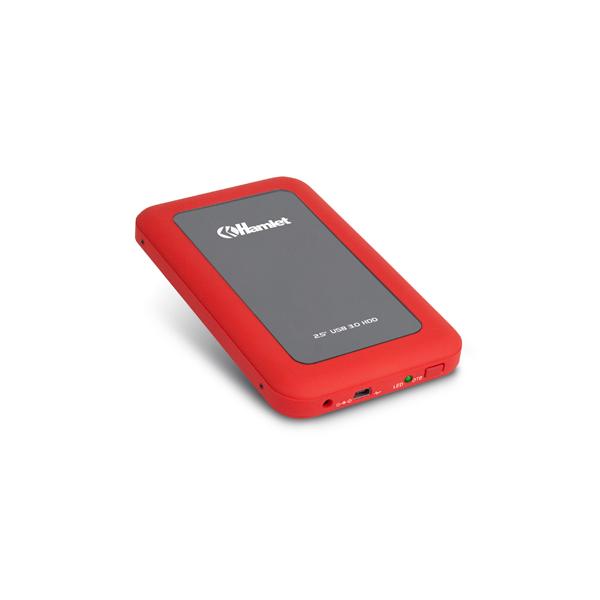 Hamlet USB 3.0 Mirror Disk box esterno per hard disk SATA 2,5'' rosso