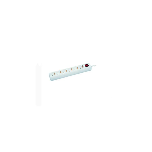 6-way Schuko Socket 3M White