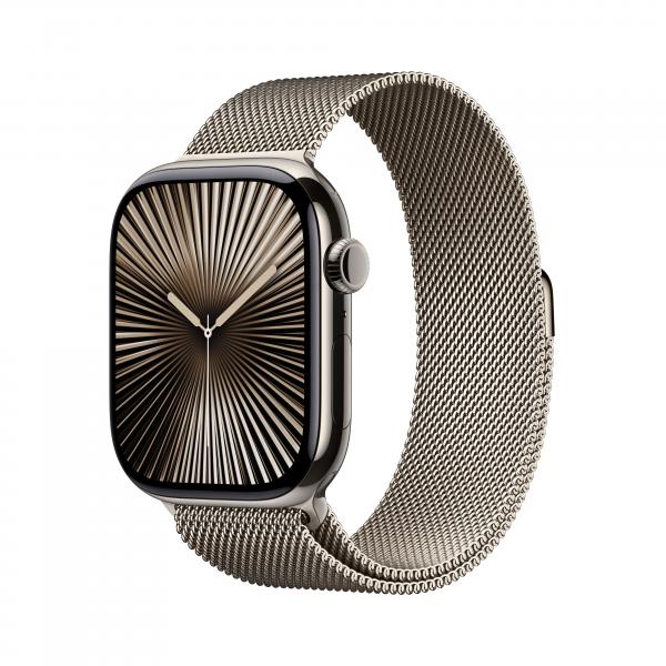 Apple Watch Series 10 Serie 10 GPS + Cellular 46mm Cassa in Titanio con Loop in maglia milanese - M/L (Apple Watch Series 10 [GPS + Cellular] - 46 mm - titanio naturale - smartwatch con bracciale mil